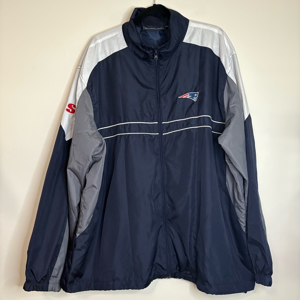 Dunbrooke Patriots Windbreaker Jacket XXL Navy Gray SI Logo‎ NFL Full Zip Poly